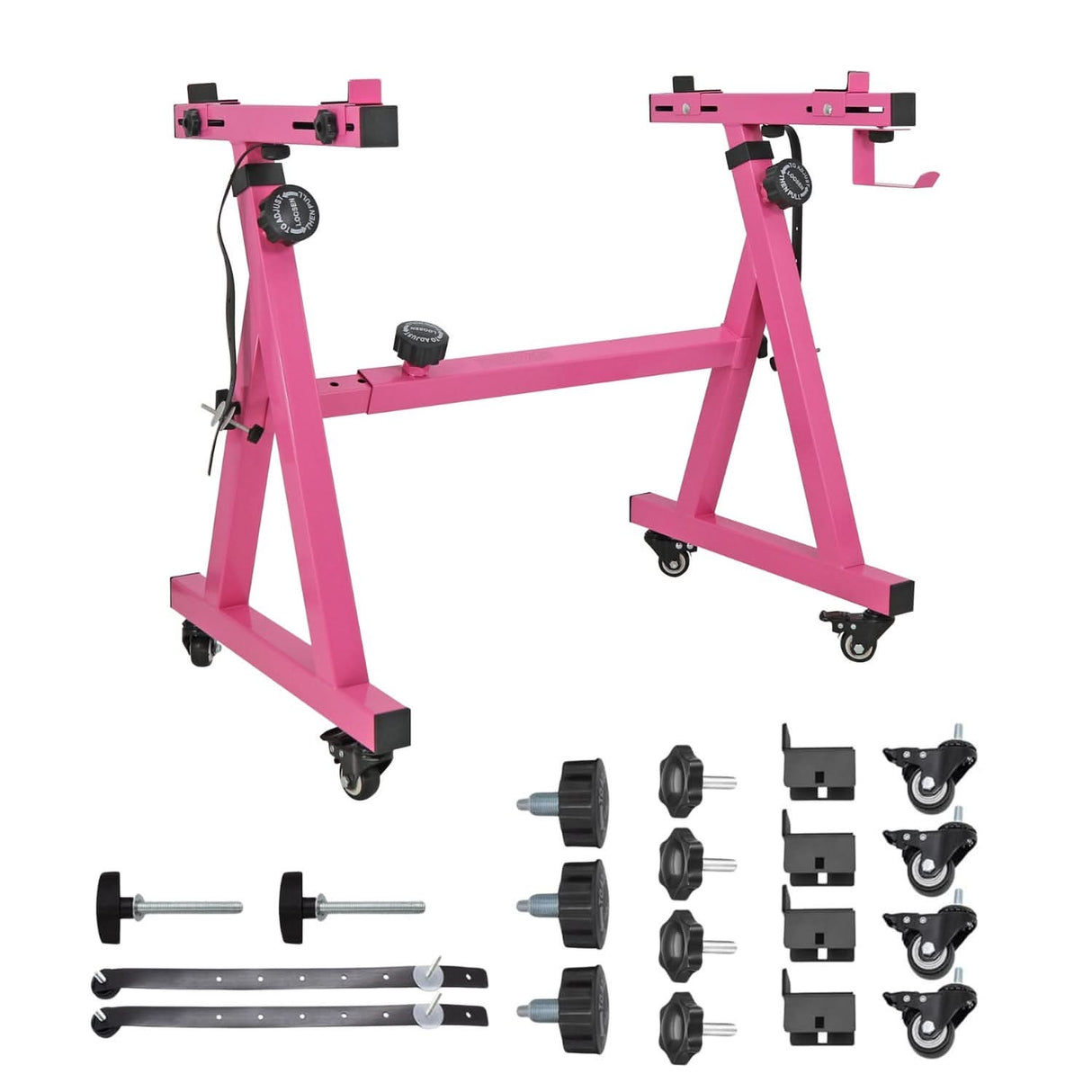5Core Keyboard Stand Z Style Sturdy Adjustable Electric Piano Riser Holder With Wheels PINK