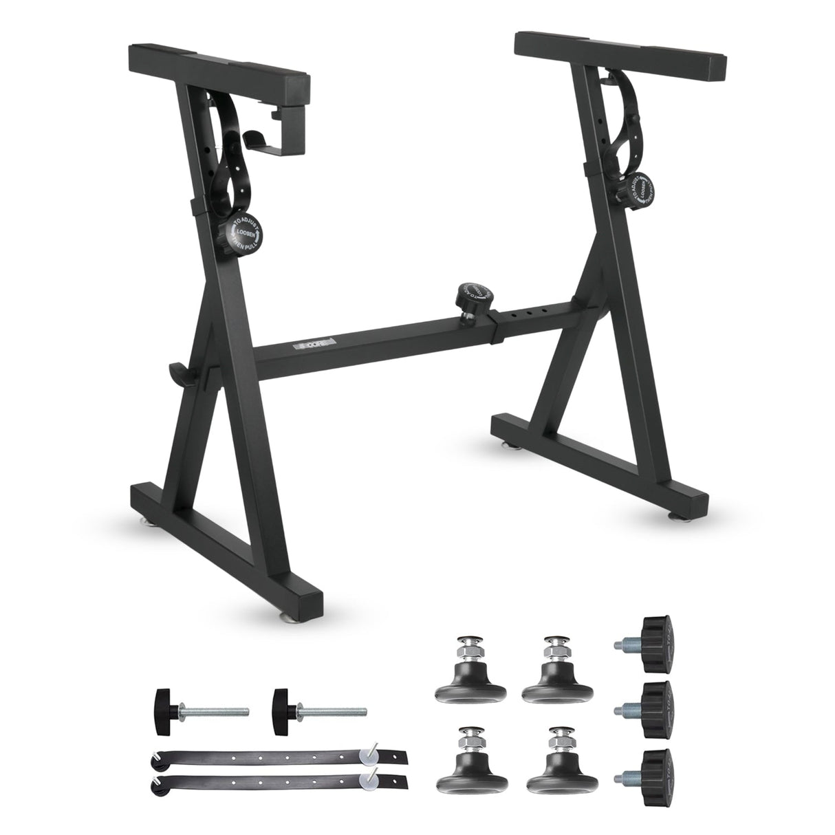 5Core Keyboard Stand Piano Riser Z Style Adjustable Height Width Music Stands for 54 - 88 Key Boards