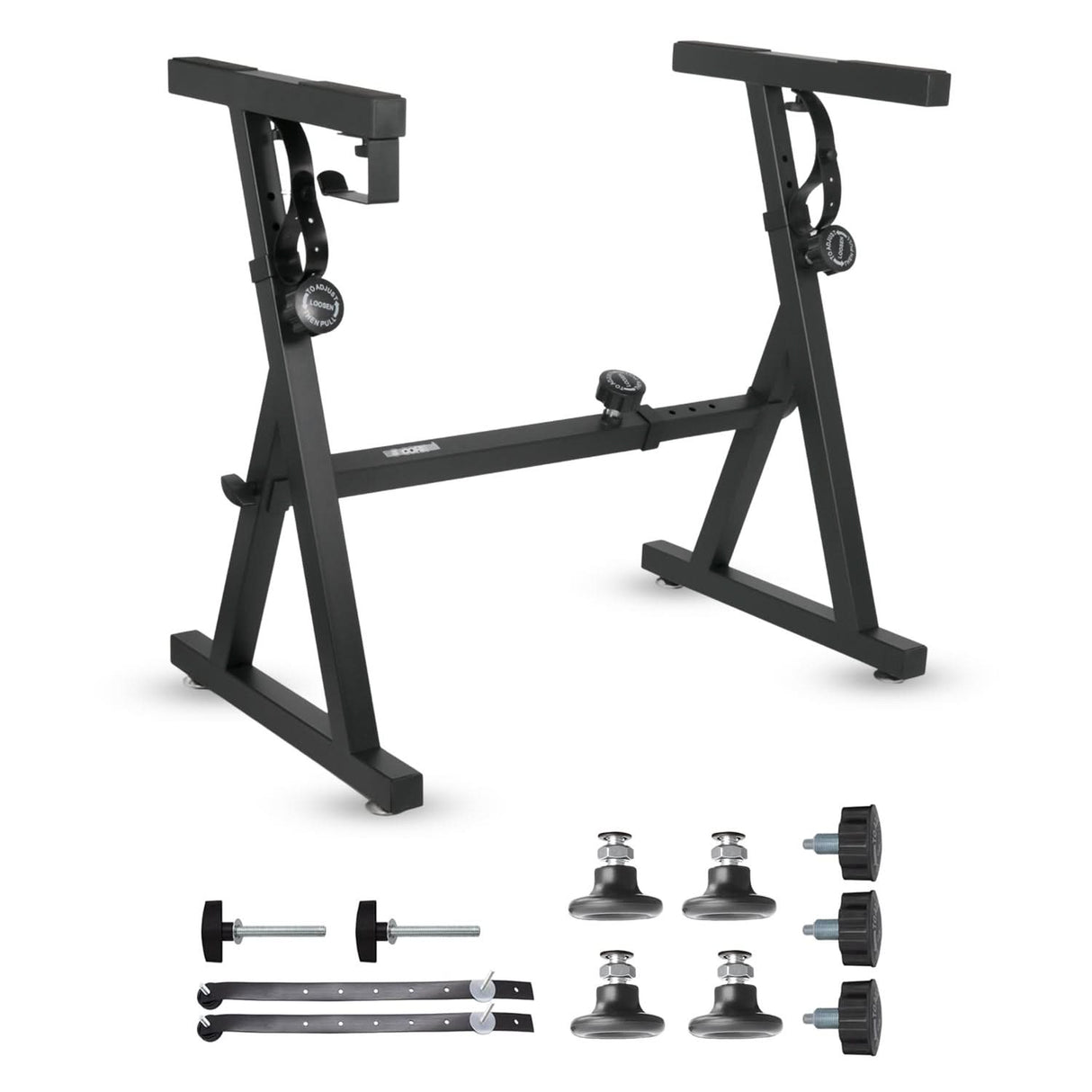 5Core Keyboard Stand Adjustable Height 34.5" Width 32.5” Z Style Electric Piano Riser 250Lb Capacity