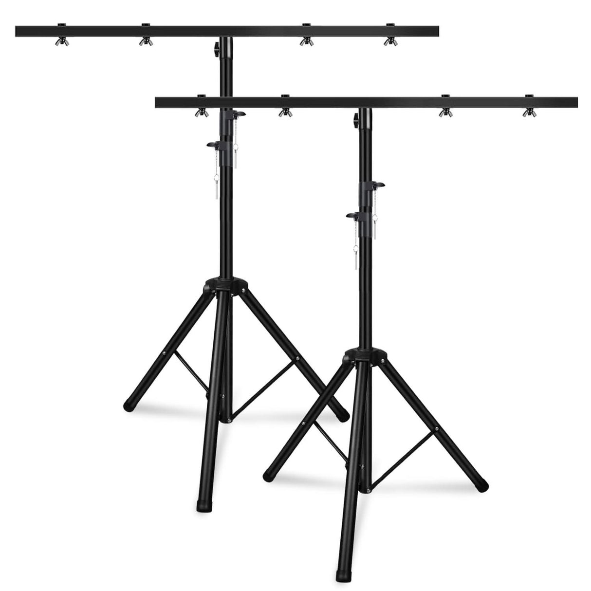 5 Core DJ Light Stand Pair Height Adjustable 39-100" Heavy Duty Tripod Stage Lights Stands w Light T Bar