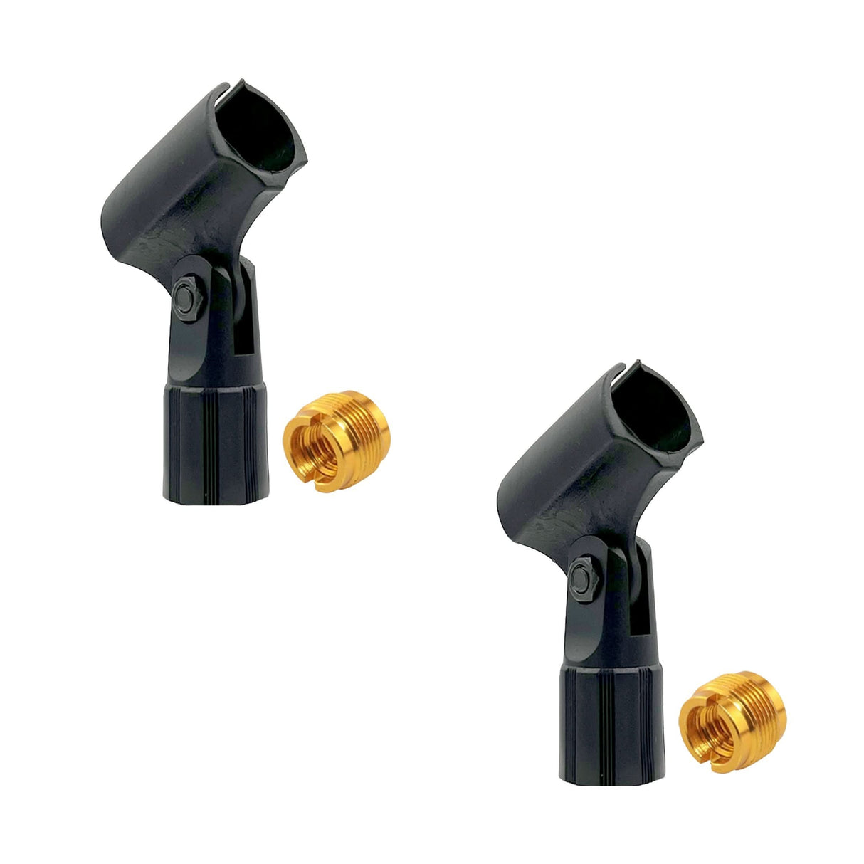 Mic clip holders set with included 5/8 to 3/8 inch thread adapter screws