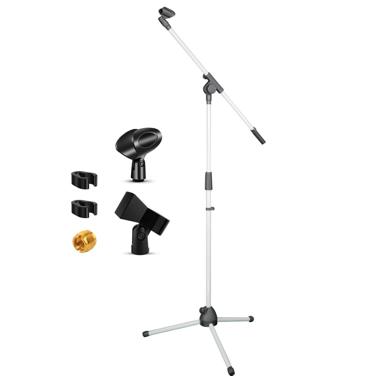 Compact 5Core floor stand with boom arm for vocal and instrument mics