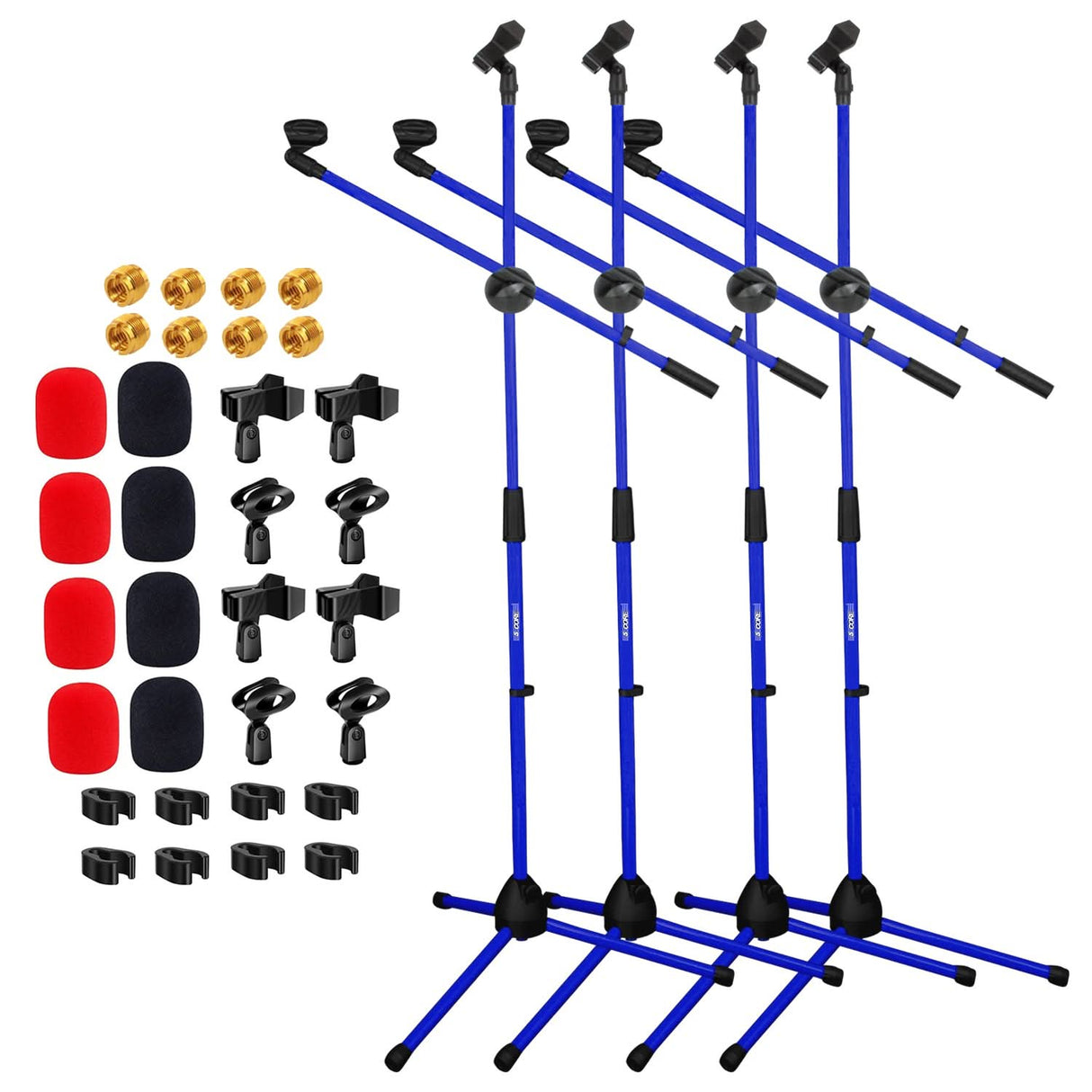 5 Core Mic Stand Floor Height Adjustable Tripod Microphone Stands w Extending Telescoping Boom Arm
