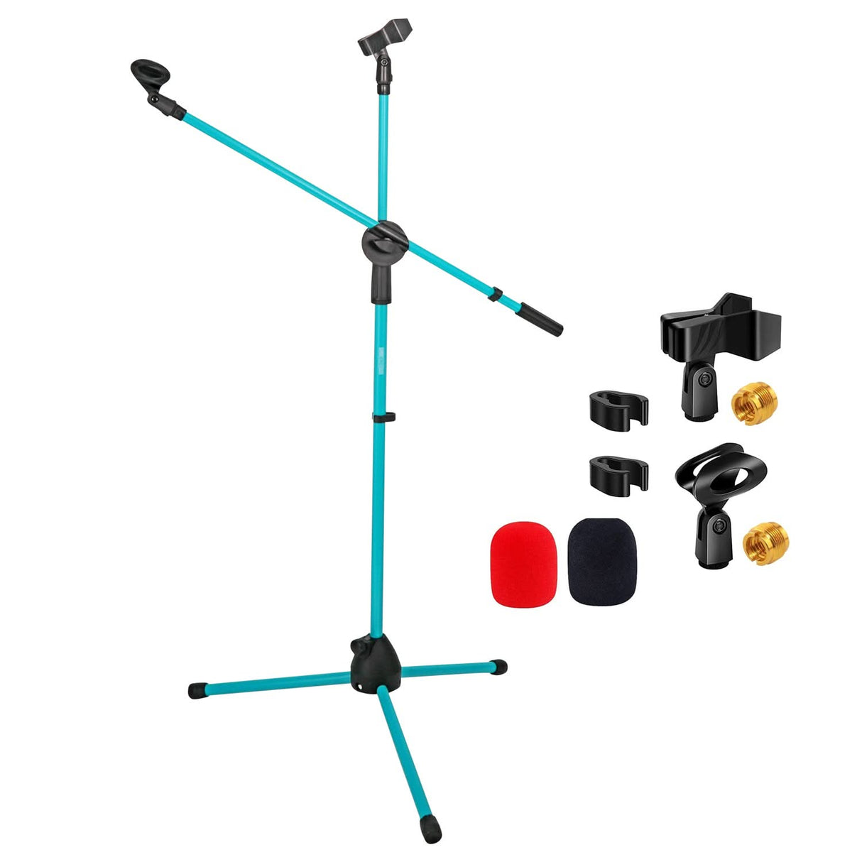 5 Core Mic Stand Floor Height Adjustable Tripod Microphone Stands w Extending Telescoping Boom Arm
