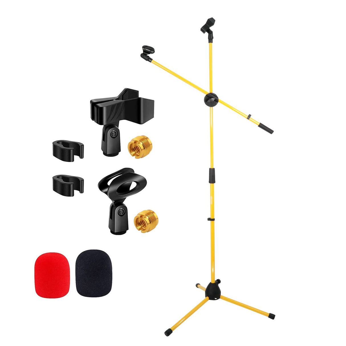 5 Core Mic Stand Floor Height Adjustable Tripod Microphone Stands w Extending Telescoping Boom Arm