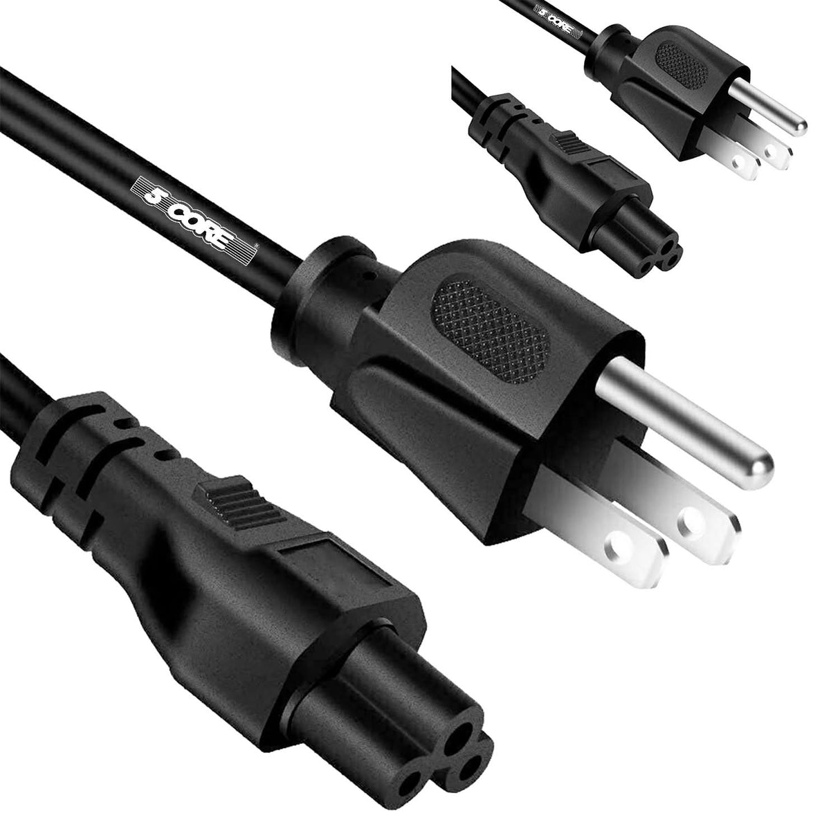 Black power cord with plug