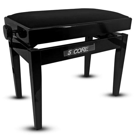 Adjustable piano bench with thick 3.25 inch solid wood seat for musicians