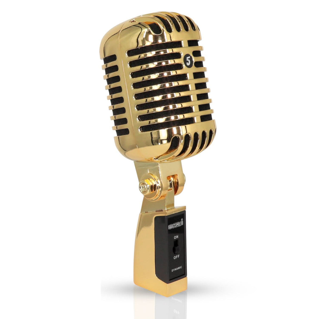 5Core vintage gold microphone with classic dynamic XLR design
