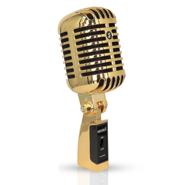 5Core vintage gold microphone with classic dynamic XLR design
