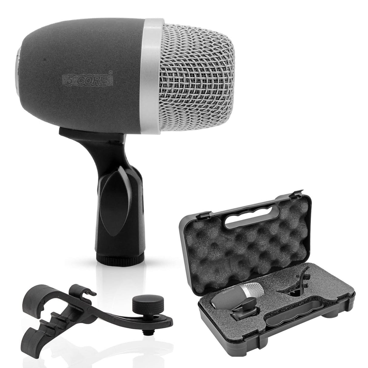 5Core snare microphone XLR wired uni-directional tom drum and musical instrument mic gray
