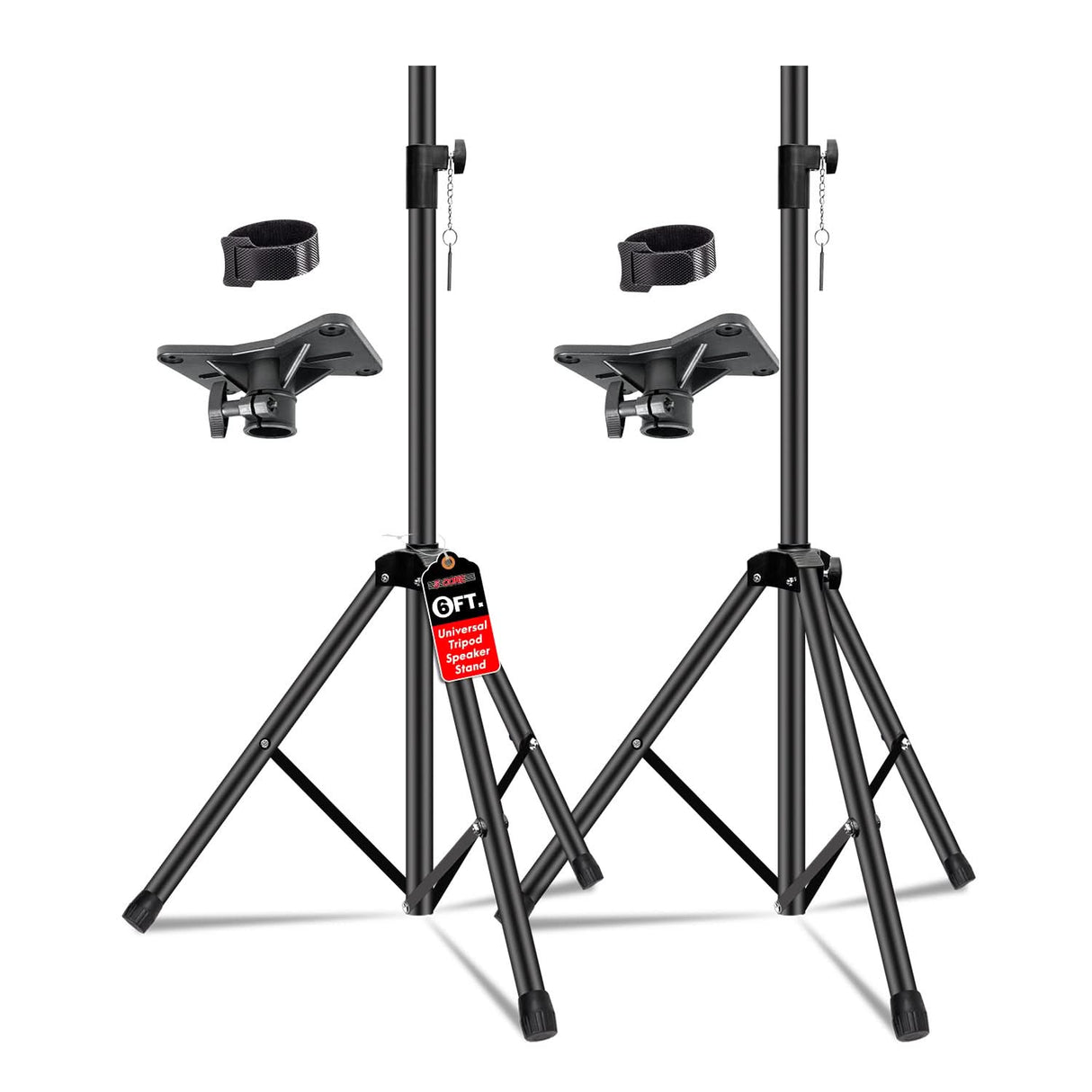 Pair of black adjustable tripod stands