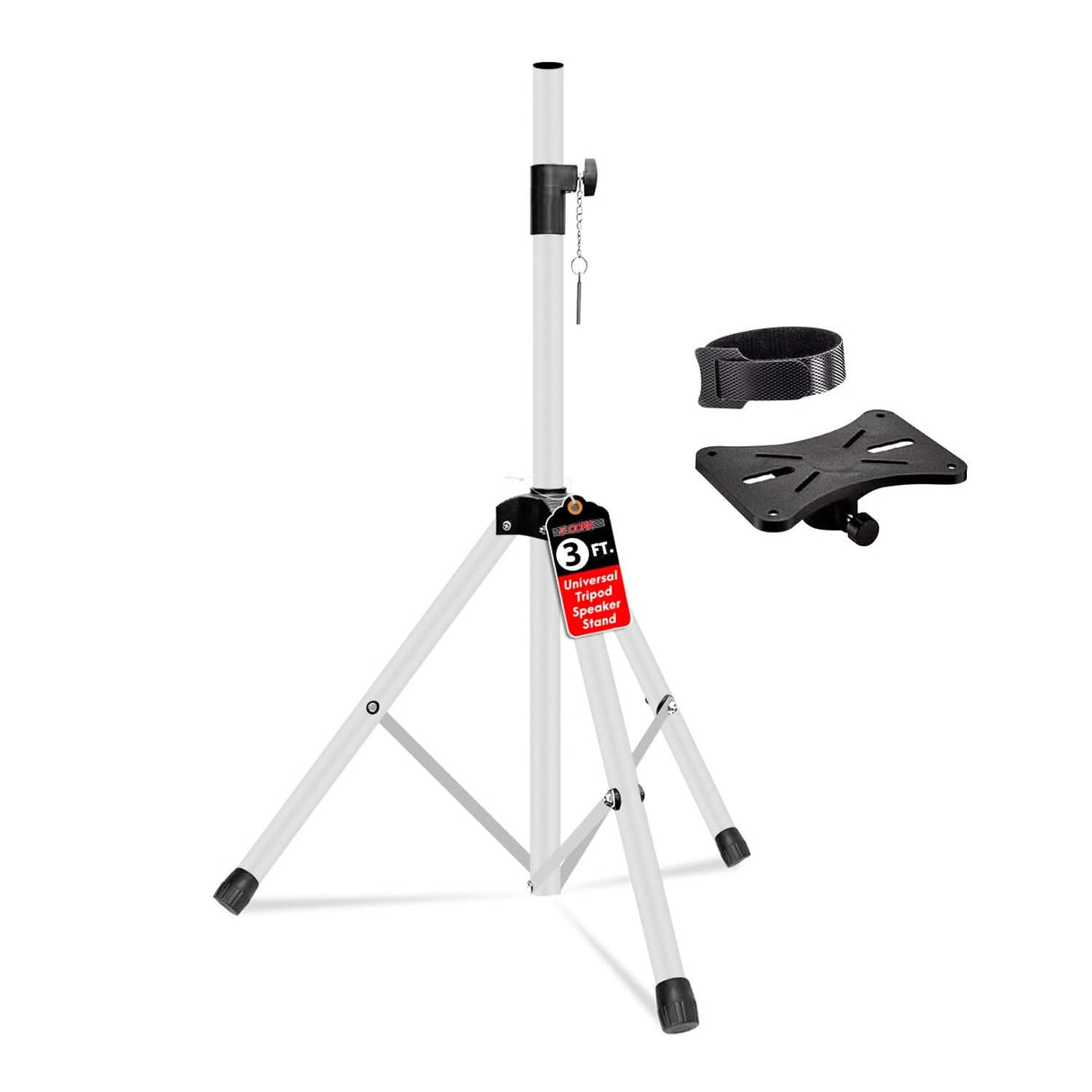White tripod stand with additional attachments