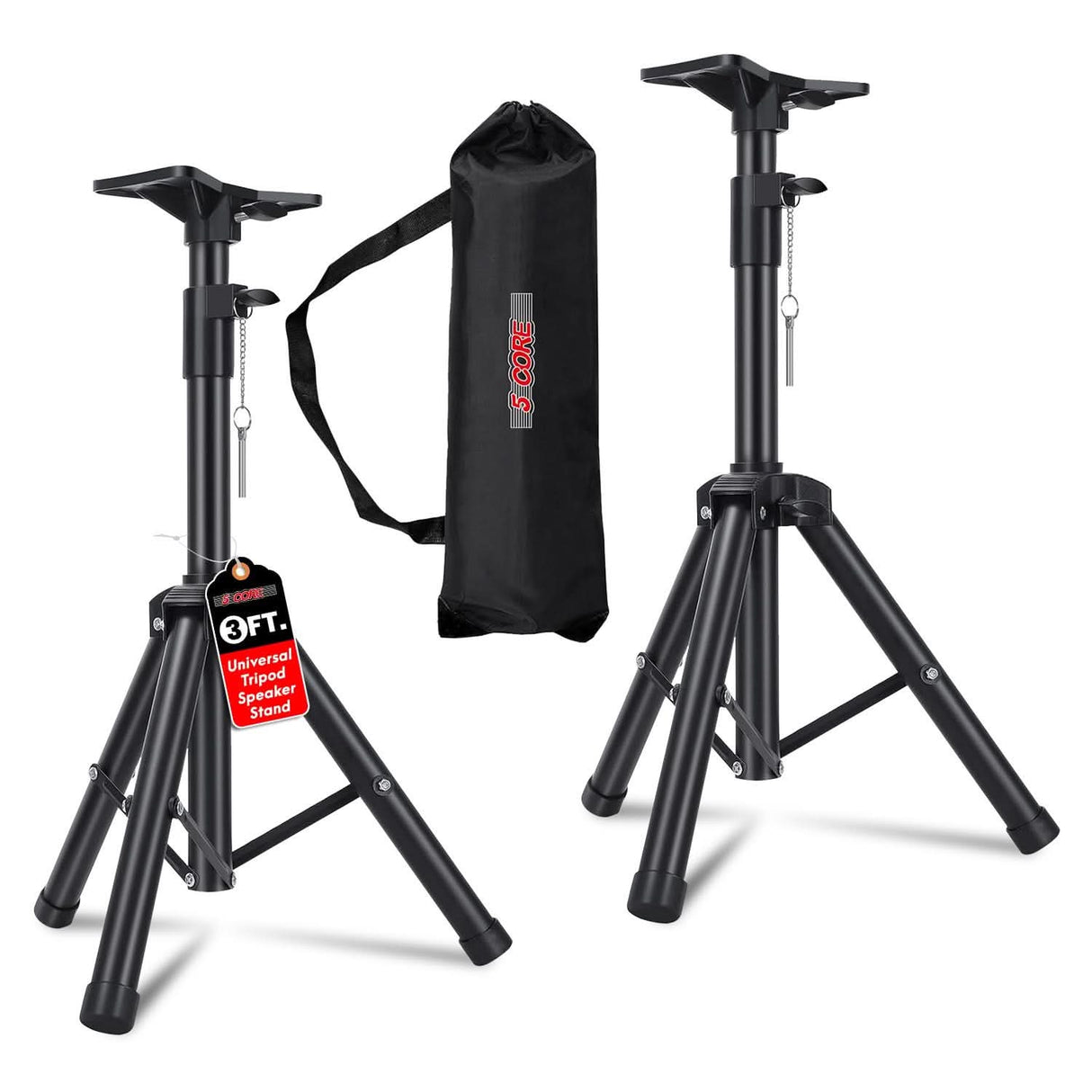 5Core speaker stand tripod short adjustable 36 inch for DJ use