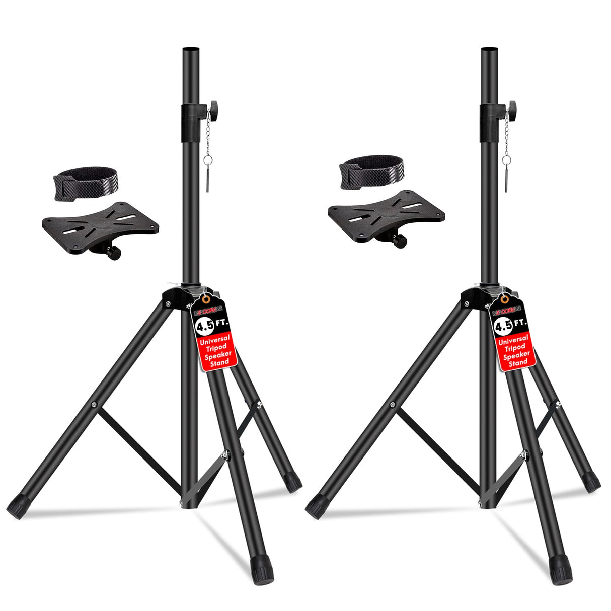 5 Core Speaker Stands Pair Adjustable 54 Inch Tripod 132 lbs Capacity 35mm Mount for DJ PA Use