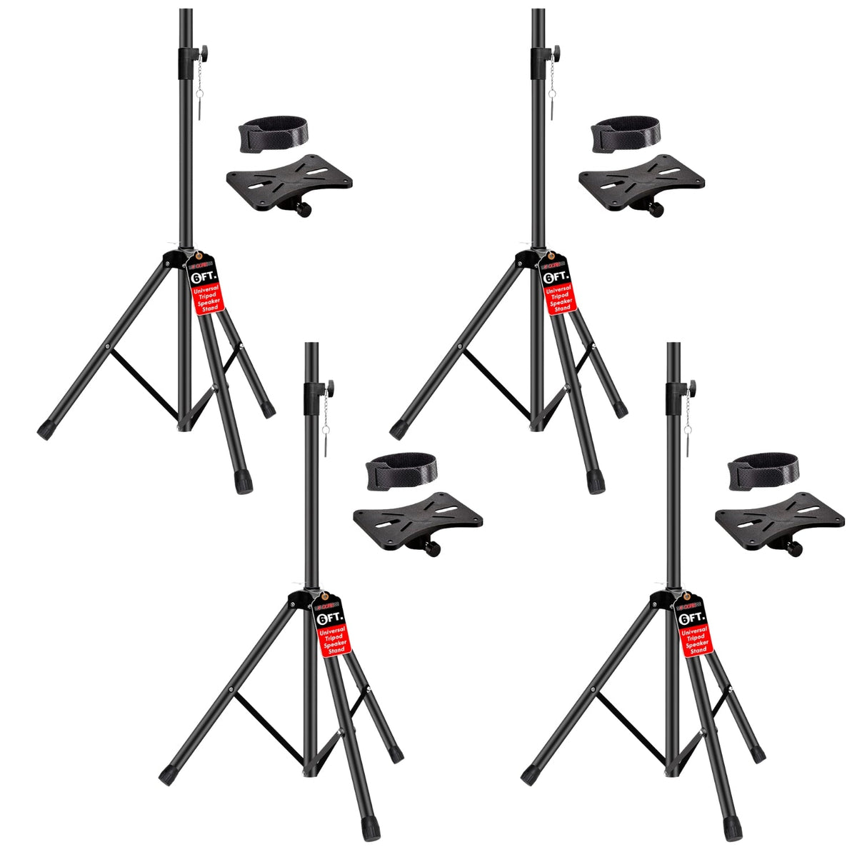 5 Core Speaker Stand 4Pcs Height Adjustable PA DJ Tripod Studio Monitor Stands w 35mm Compatible