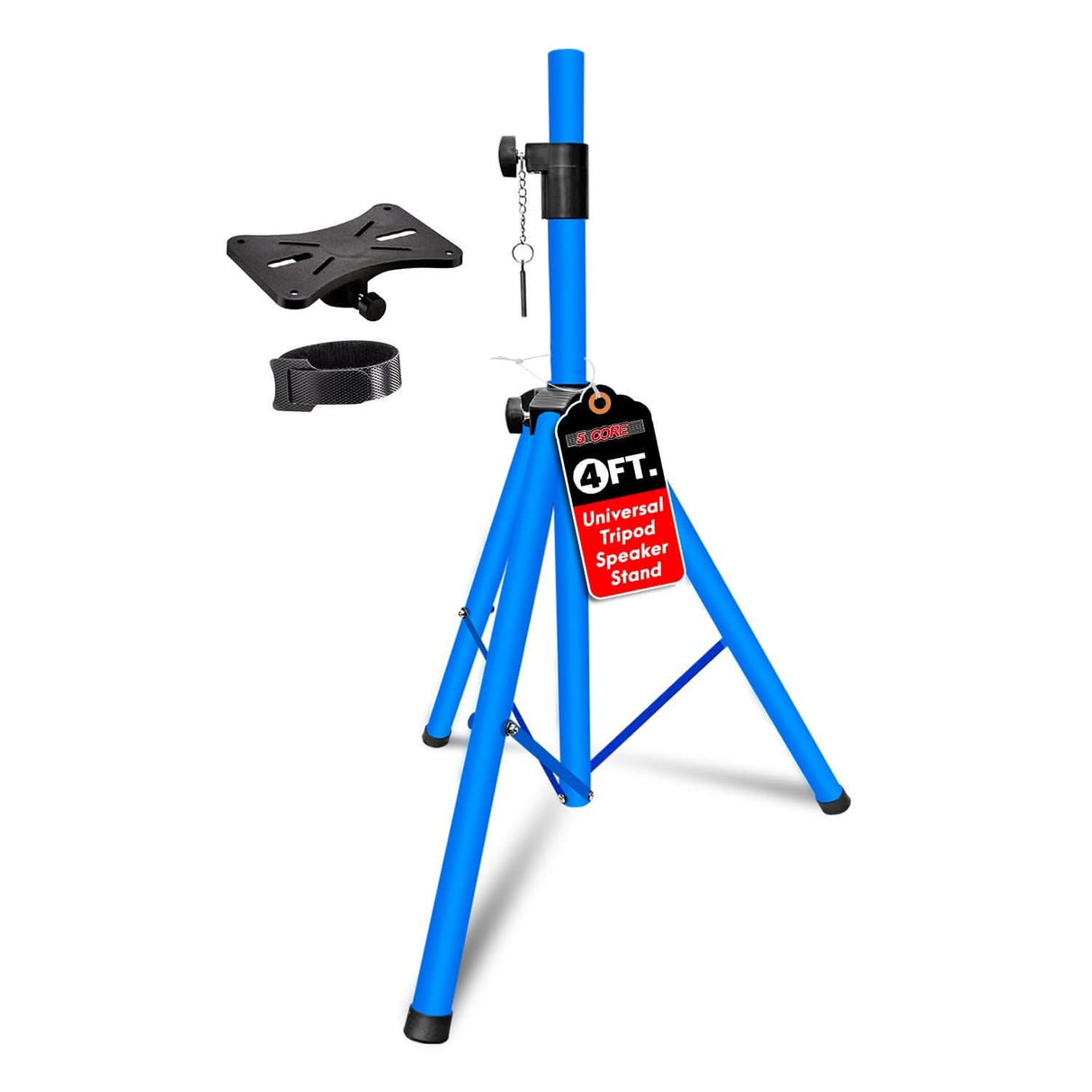 5Core short sky blue speaker stand with tripod base for DJ and studio monitors
