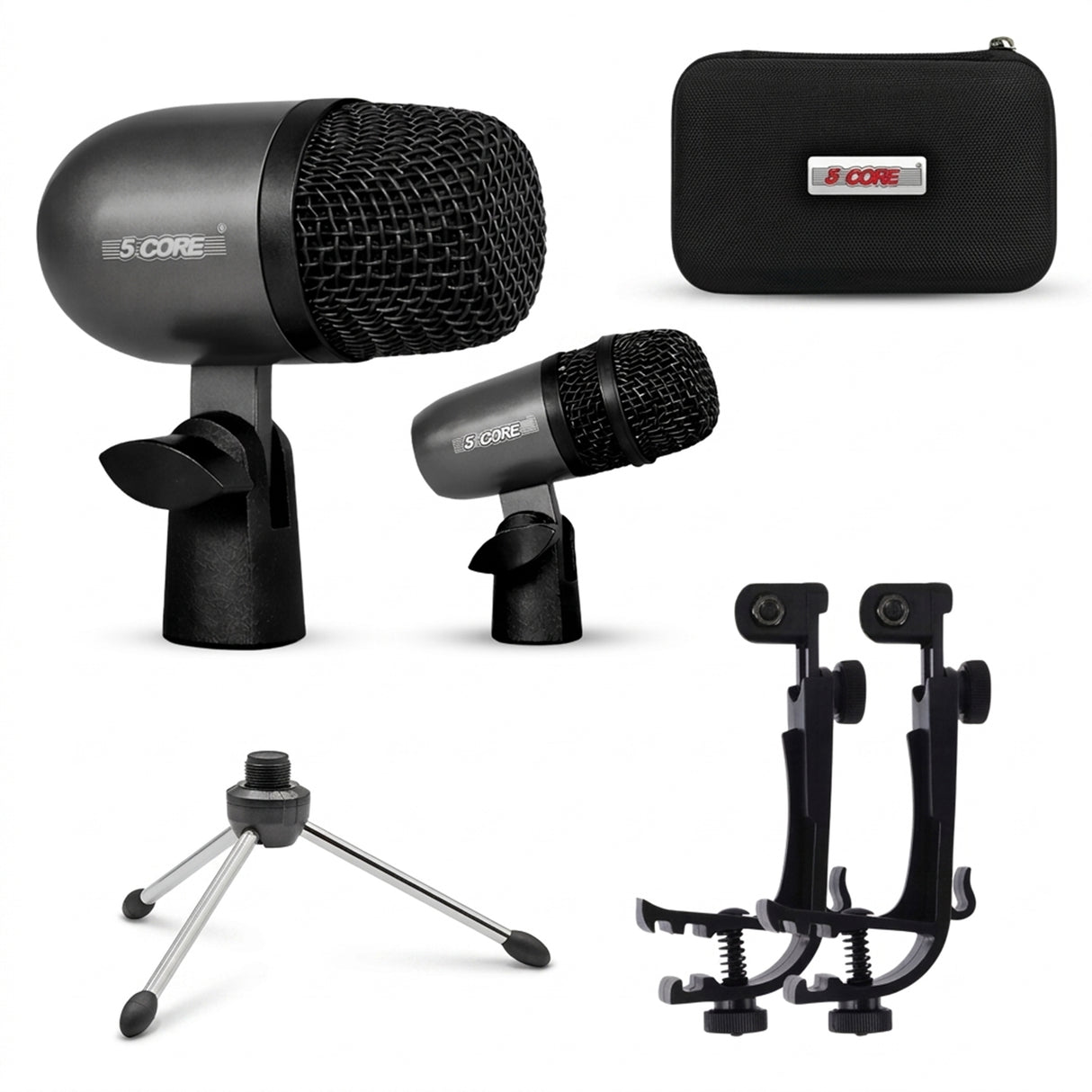 5 Core Tabla Mic Indian Instrument Microphone Set for Bayan Dayan Dholak Mic for Studio Stage Temple