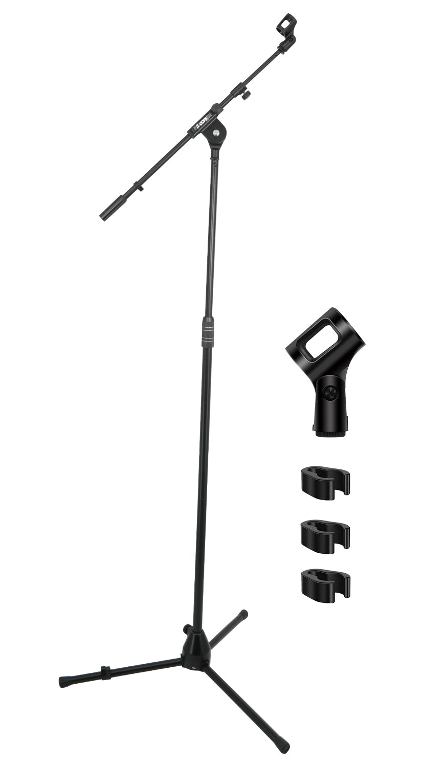 5 Core Mic Stand Adjustable 82" Microphone Stands Floor w 180° Rotating Telescoping Metal Boom Arm