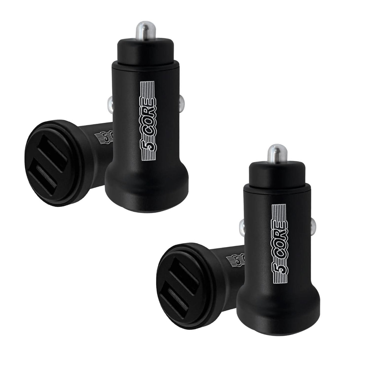 5 Core Fast Car Charger Pair Quick Charging Phone USB Adapter 2 Port Cigarette Lighter Auto Charger