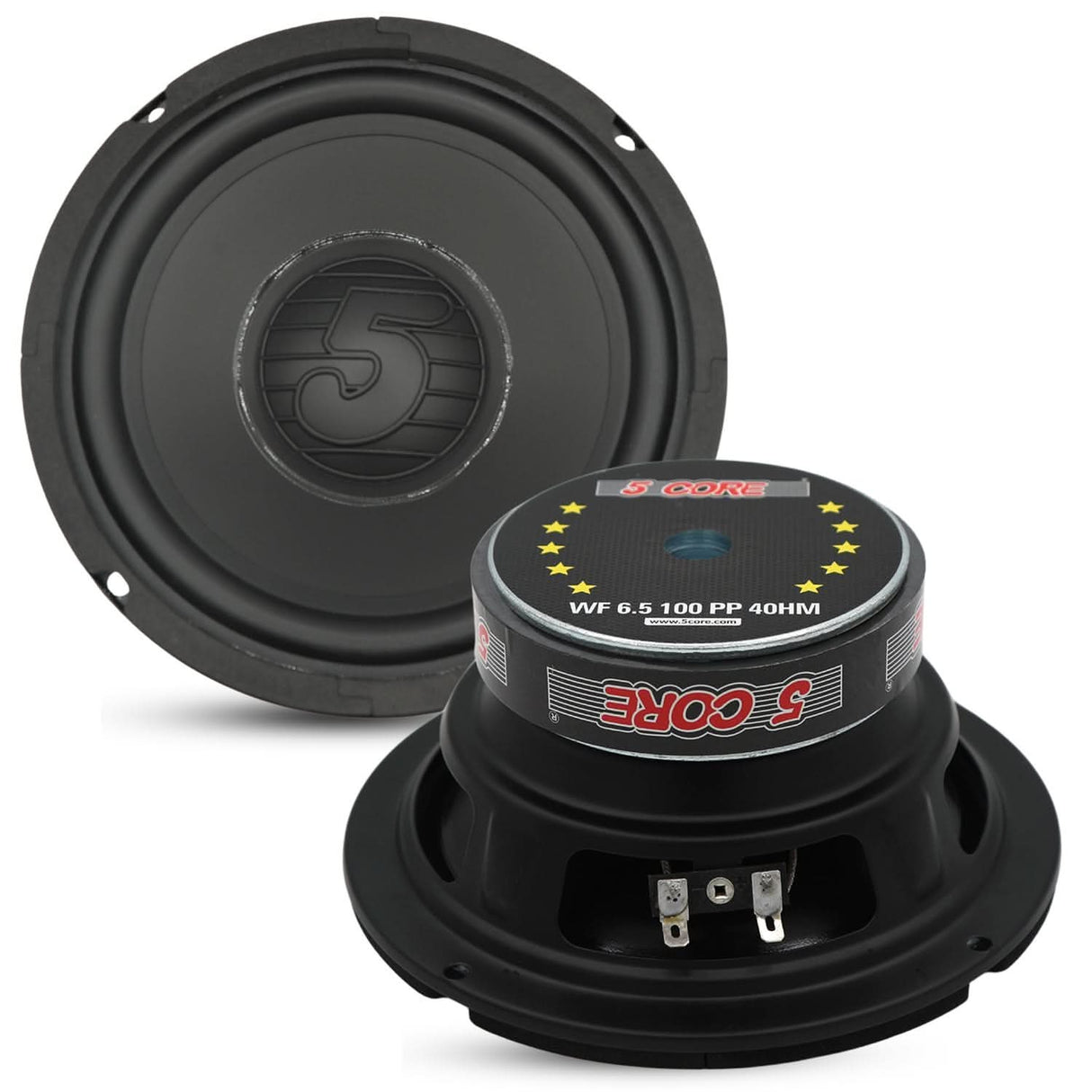 5 Core 6.5 Inch Woofer 100W Car Subwoofer 4Ohm Replacement Deep Sub w Poly Cone