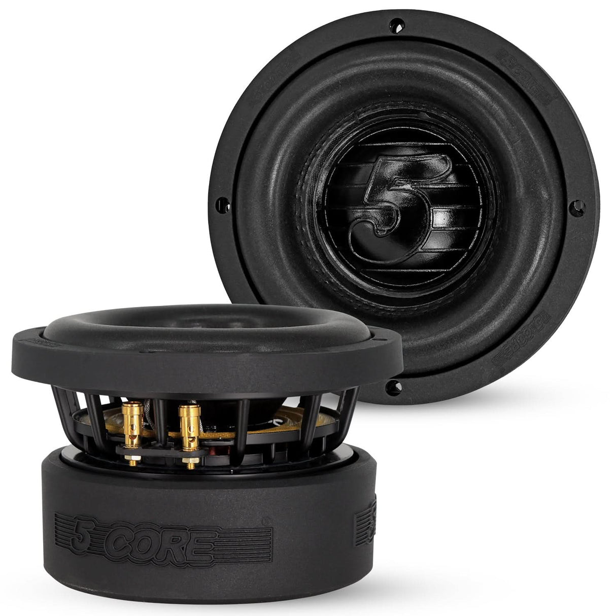 5Core 6.5 Inch Car Subwoofer Dual 4Ohm 1000W Speaker Sub Woofer Driver Aluminum Frame 6.5” Woofers