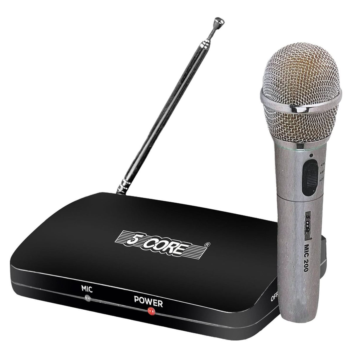 5Core wireless microphone, dual function, wired and wireless microphone for versatile use