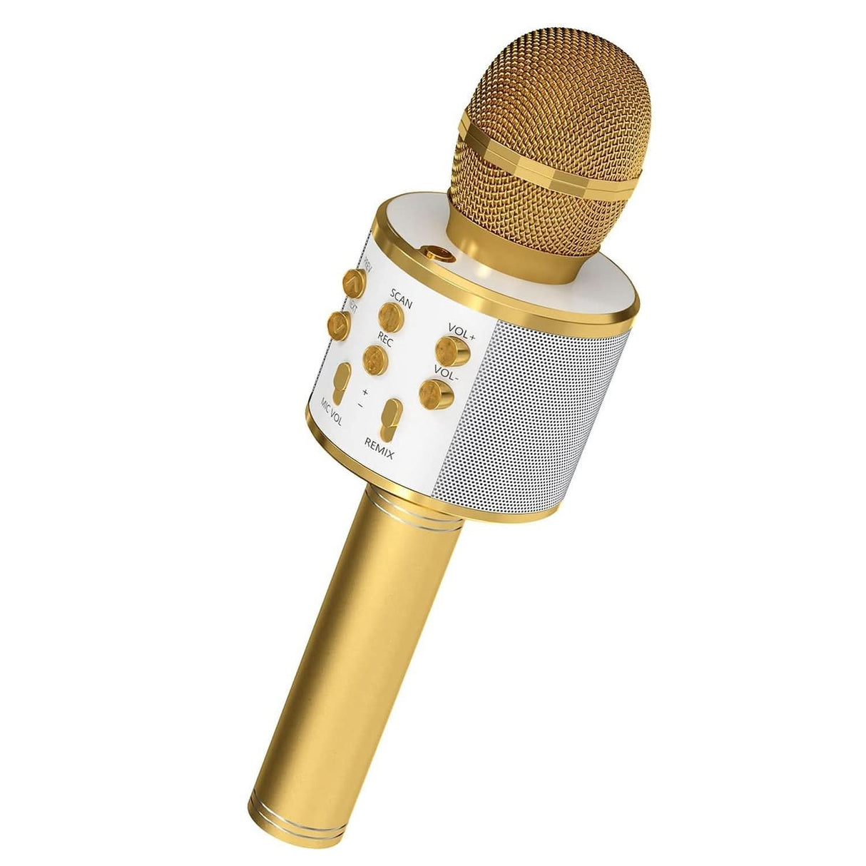 5 Core 3 in 1 wireless karaoke mic gold LED indicator view