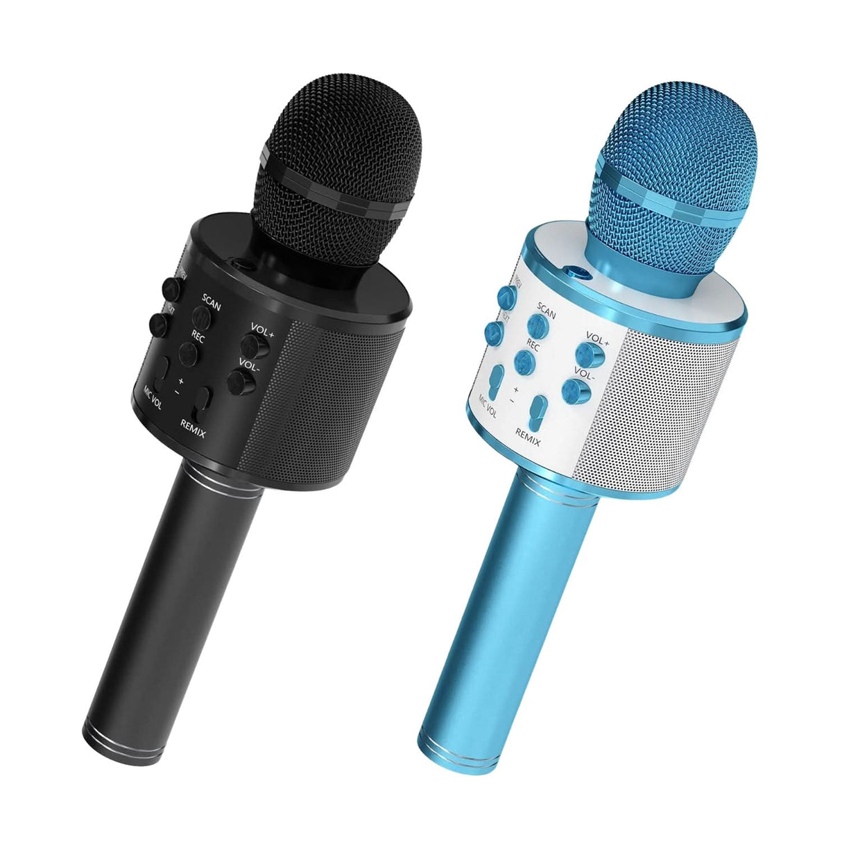 5 Core Wireless Karaoke Mic with speaker button panel view