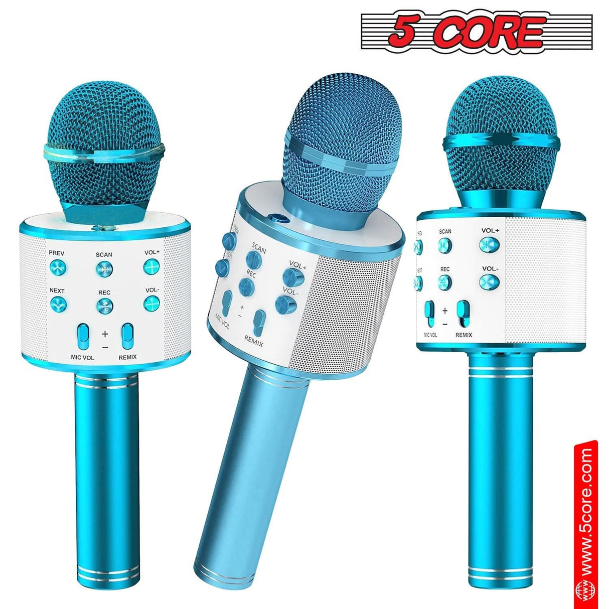5 Core Wireless Bluetooth Karaoke Mic compact size view