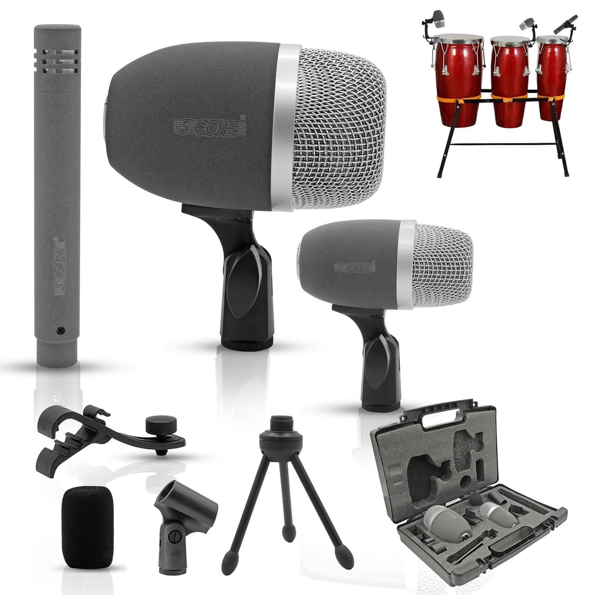 5Core Conga Mic XP compact drum microphone angled view