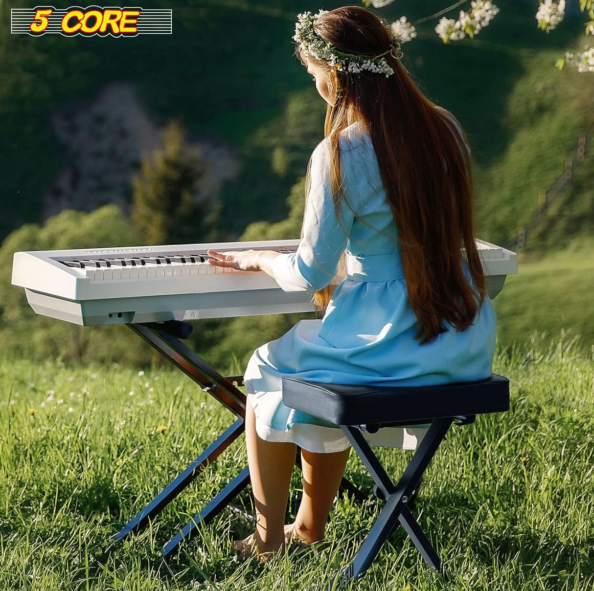 5 Core piano stool sturdy construction close angle view