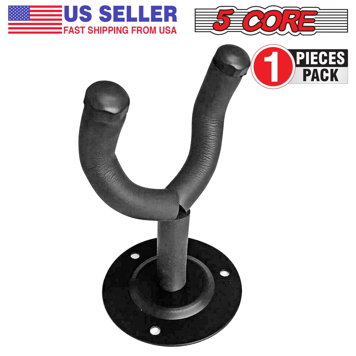 5 Core Guitar Wall Mount 3Pc Wall Mount for Classical Electric Acoustic Bass Guitars for Home Studio