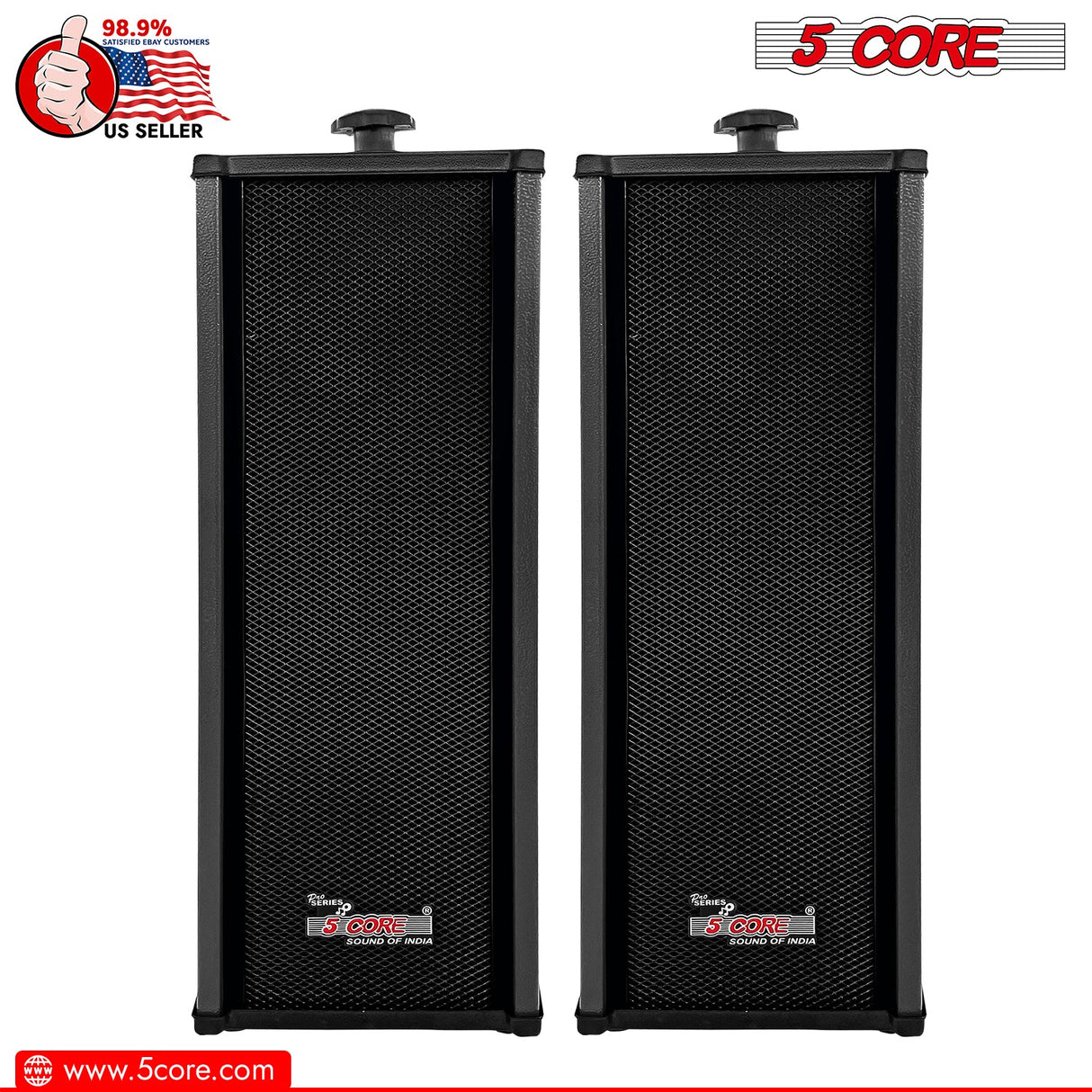 5Core Outdoor Speakers Stereo In Wall 100W Peak Passive Home Audio System 2 Pieces