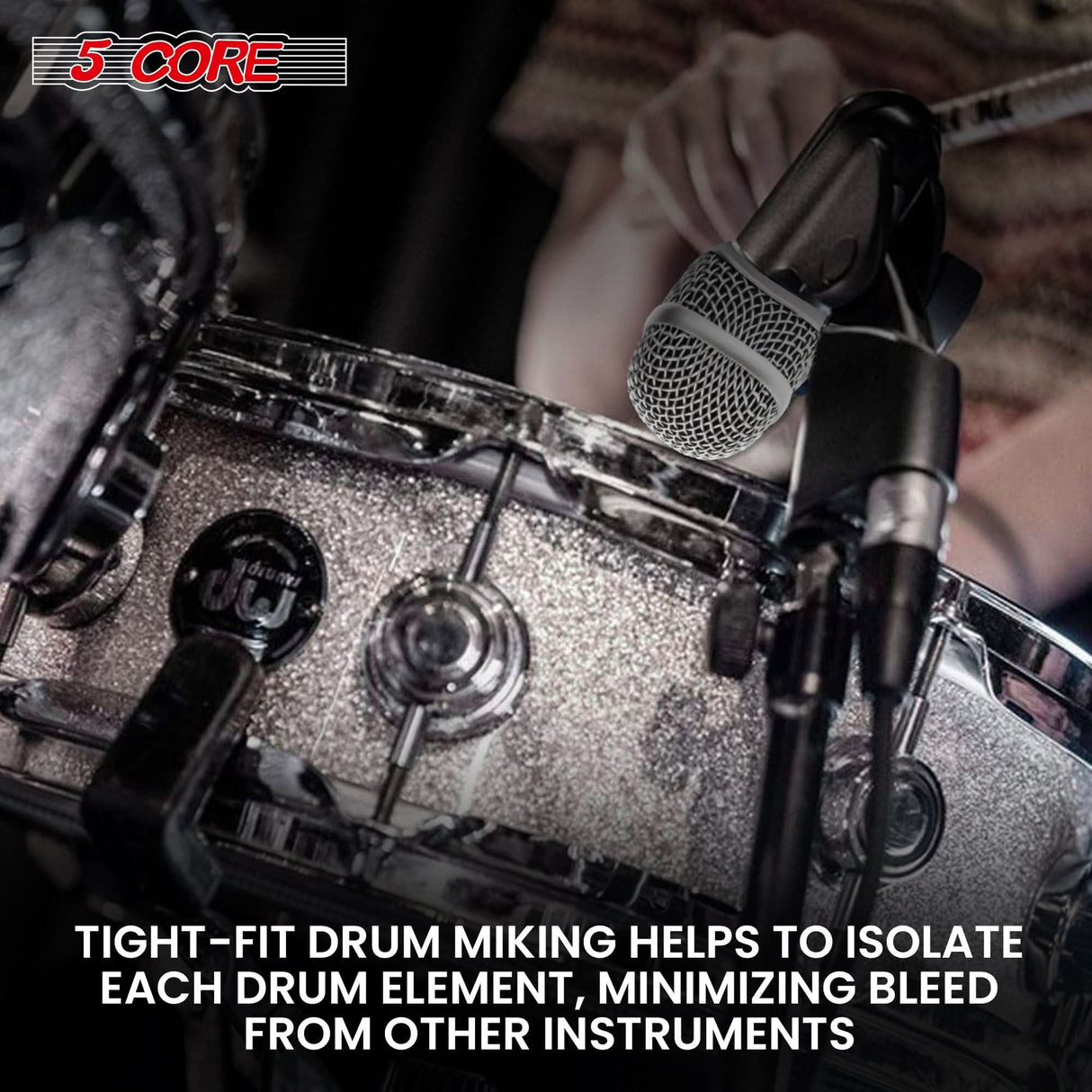 5Core percussion mic ideal for snare and tom recording sessions