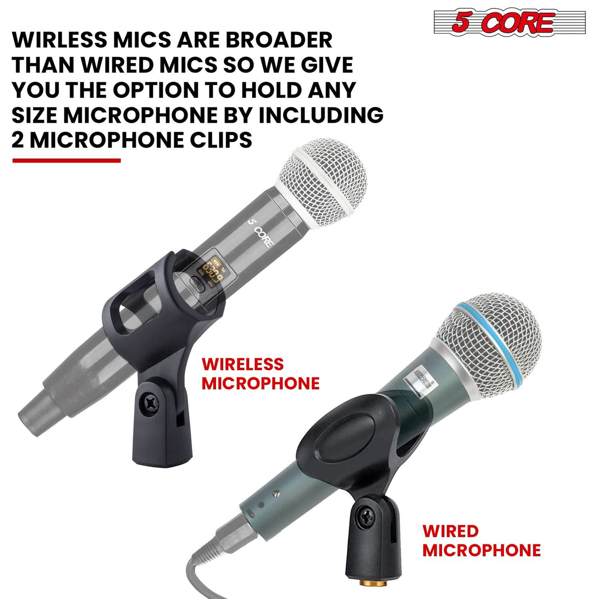 5Core Round Base Desktop Mic Stand professional audio setup view