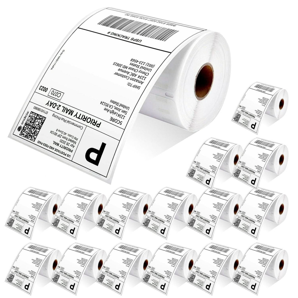 4x6 direct thermal shipping labels, 16 pack rolls with 250 labels each