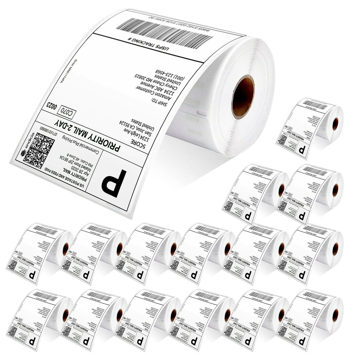 4x6 direct thermal shipping labels, 16 pack rolls with 250 labels each