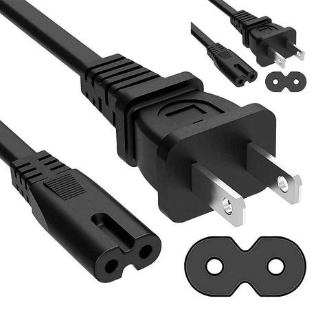 5Core AC power cord 6ft 2 prong US male to female extension adapter 16AWG/2C 125V 13A