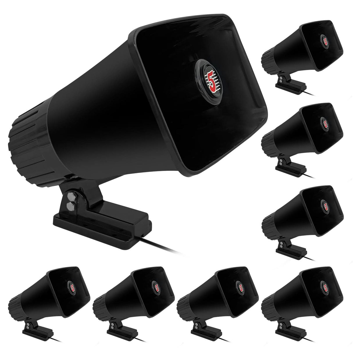 5 Core 8 Inch PA Horn 250W Loud Speaker Bull Horn Loud Audio 8Ohm All Weather Indoor Outdoor Use