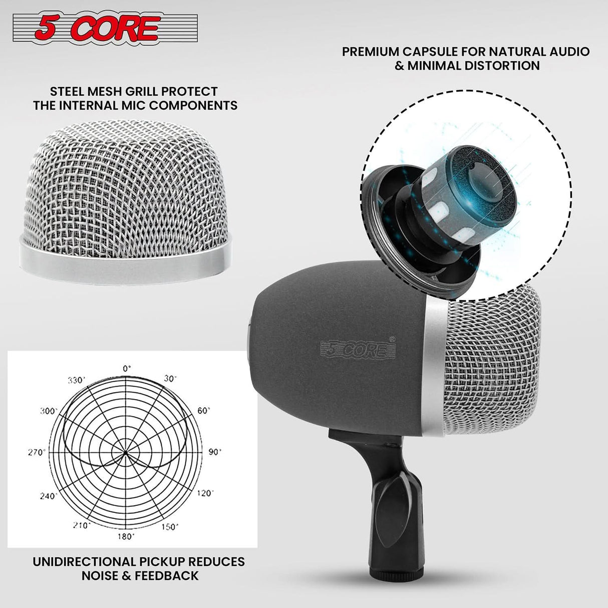 5Core Conga Mic XLR instrument microphone XP studio setup view