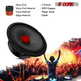 5Core 6.5 Inch Midrange Speaker + Tweeter Combo  500W PMPO 8Ohm Subwoofer 300W PMPO Tweeters