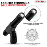5Core Drum Mic Kit 7 Pcs Kick BassTom Snare Dynamic Mics Instrument Microphone Set BLACK