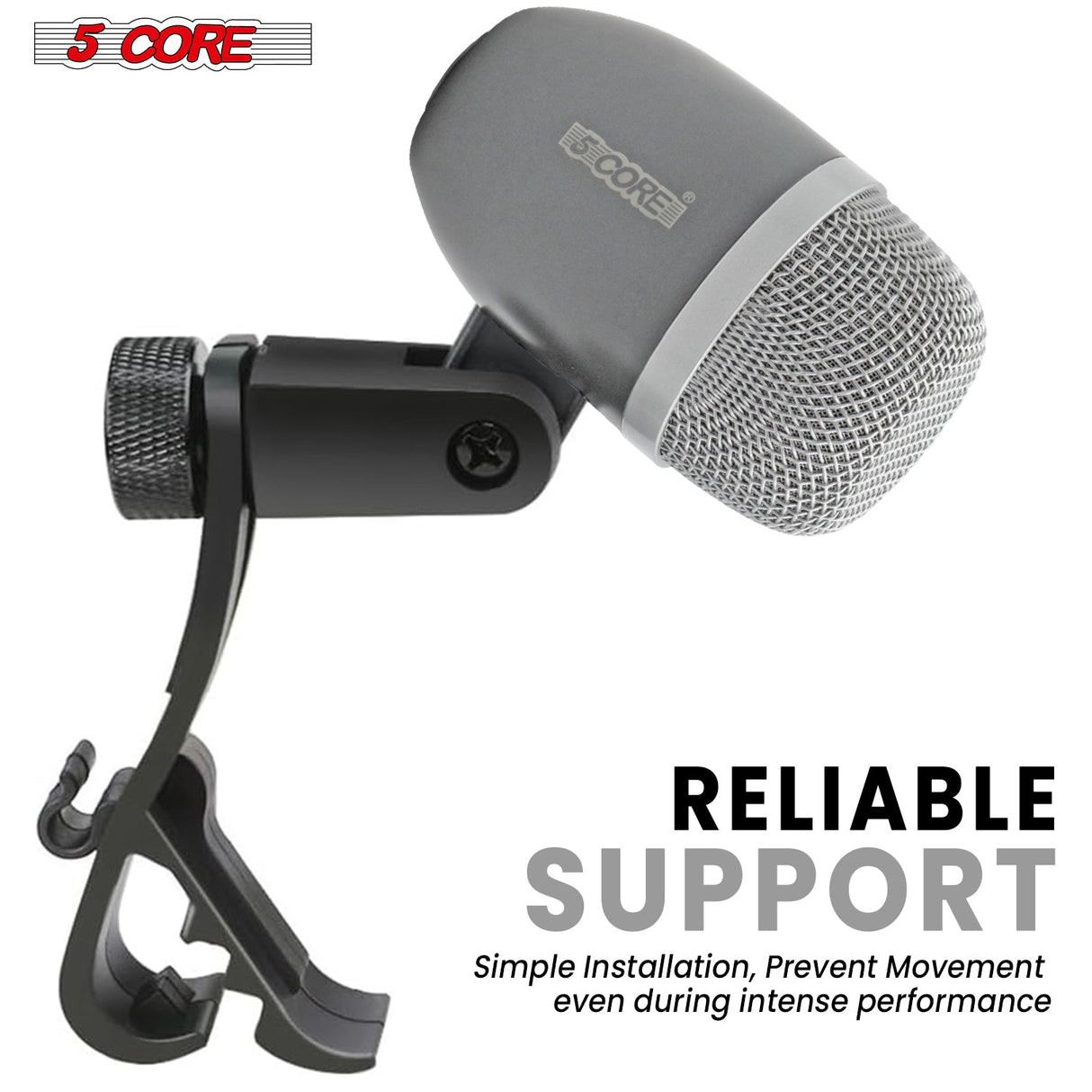 5Core Conga Mic Snare Tom Microphone Drum Kit Condenser XLR Instrument Mics GRAY