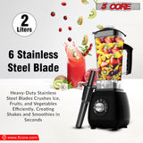 5Core Juicer Blender Machines 2000W Countertop Kitchen Smoothie Maker w 68oz Jar