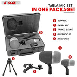 5 Core Tabla Mic XLR Wired Uni Directional Snare Tom Instrument Microphone BLACK