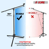 5Core Tripod Mic Stand Adjustable Holder Floor Microphone Boom Arm