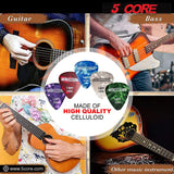 0.46mm light gauge purple picks from 5Core for gentle strumming