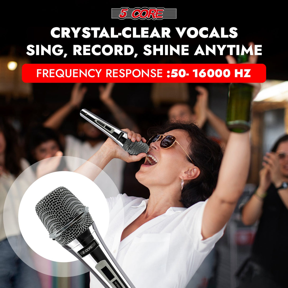 5Core XLR Microphone Dynamic Mic Karaoke Singing Studio Microfono Handheld Mics