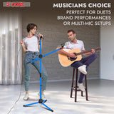 5Core Tripod Mic Stand Adjustable Heavy Duty Floor Holder Microphone Boom Arm SKY BLUE