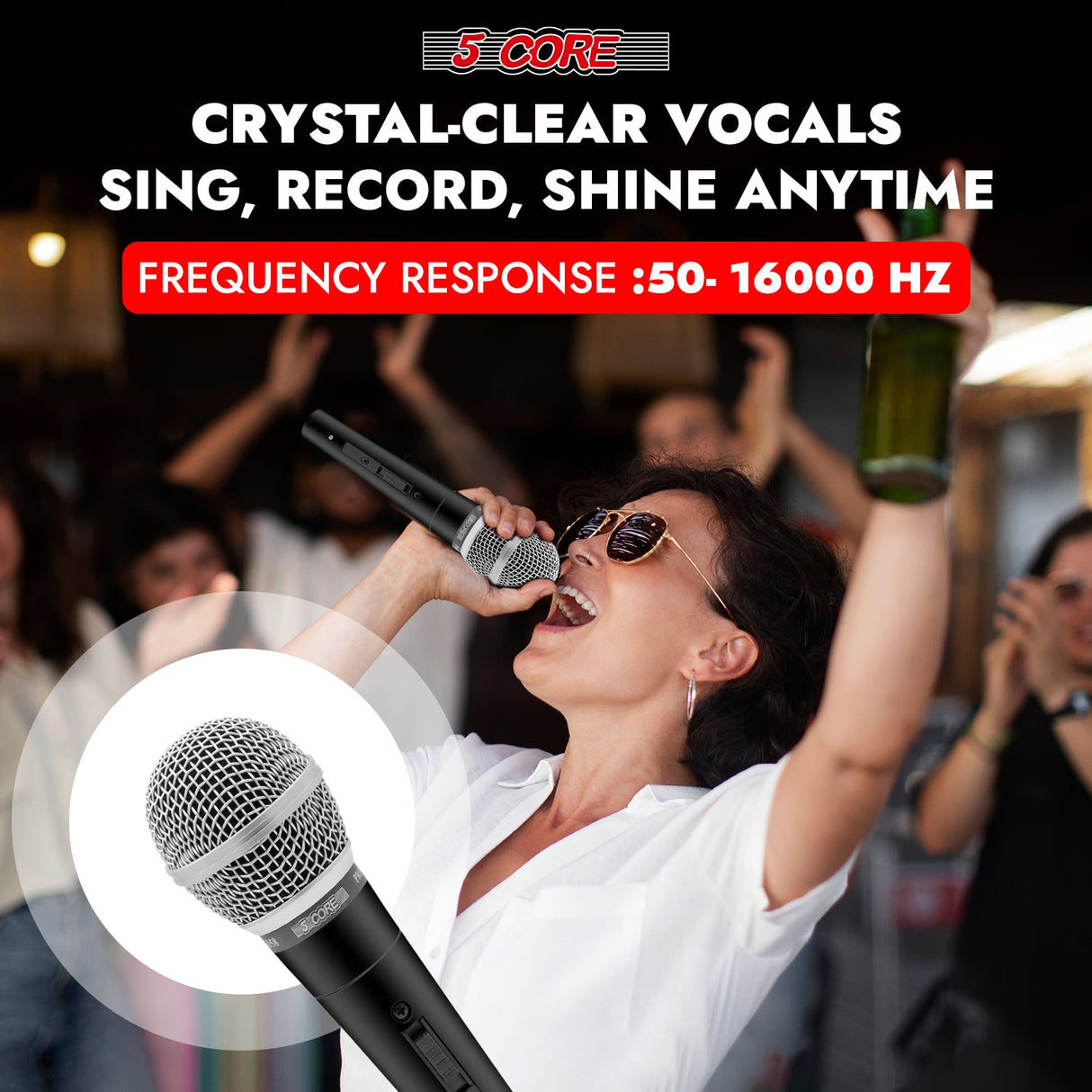 5Core XLR Microphone Dynamic Mic Karaoke Singing Studio Microfono Handheld Mics